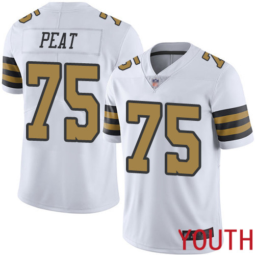 New Orleans Saints Limited White Youth Andrus Peat Jersey NFL Football #75 Rush Vapor Untouchable Jersey